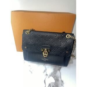 Louis Vuitton Black Monogram Empreinte Pochette Métis Handbag with Gold Hardware